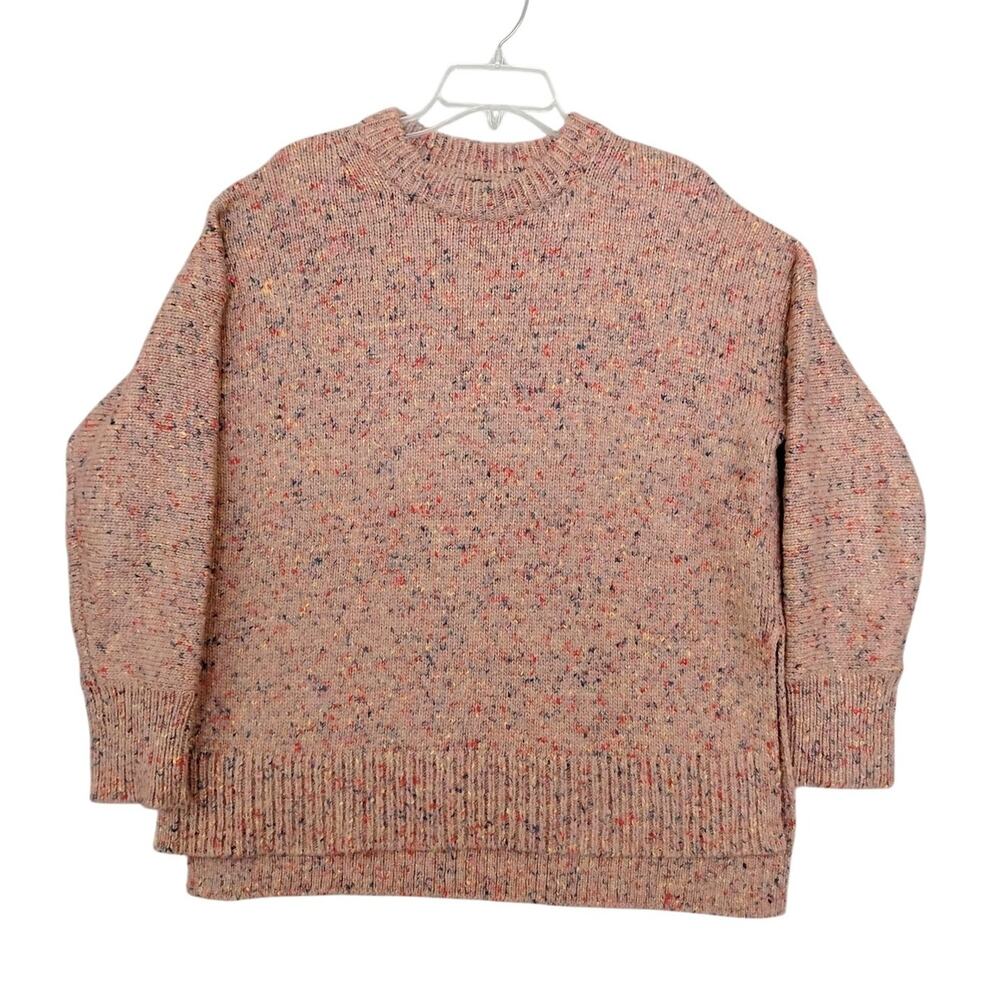Lou & Grey by LOFT Multicolored Marled Confetti Knit Boxy Sweater Size Medium